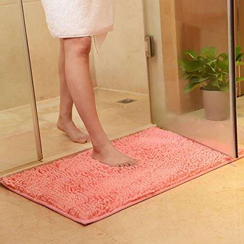 WorldCare® Bath Toilet Carpet Mats And Rugs For Bathroom Water Absorbing Rug Kitchen Carpets Bedroom Floor Mats : Pink 1