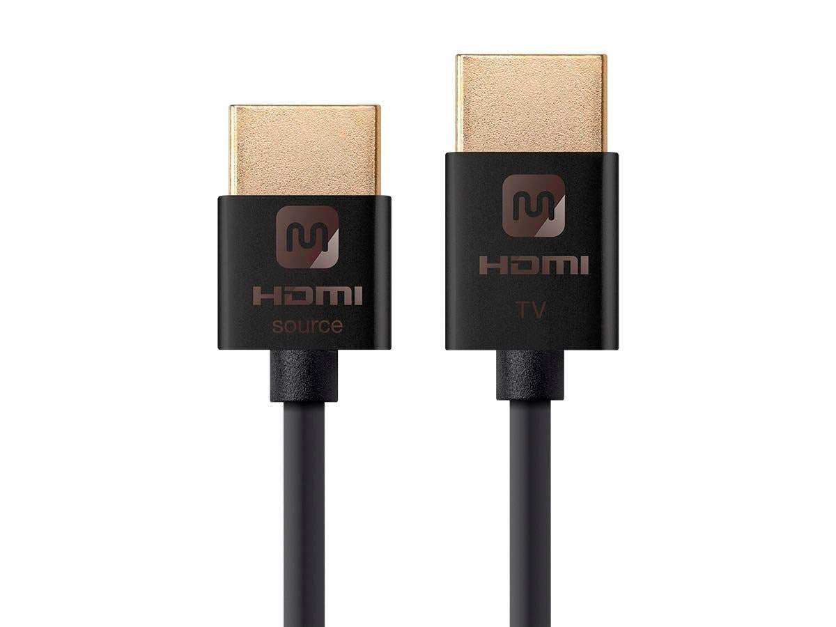 Monoprice 114196 HDMI High Speed Active Cable - 15 Feet - Black, 4K@60Hz, 18Gbps, HDR, 36AWG, YUV 4:4:4 - Ultra Slim Active Series 3