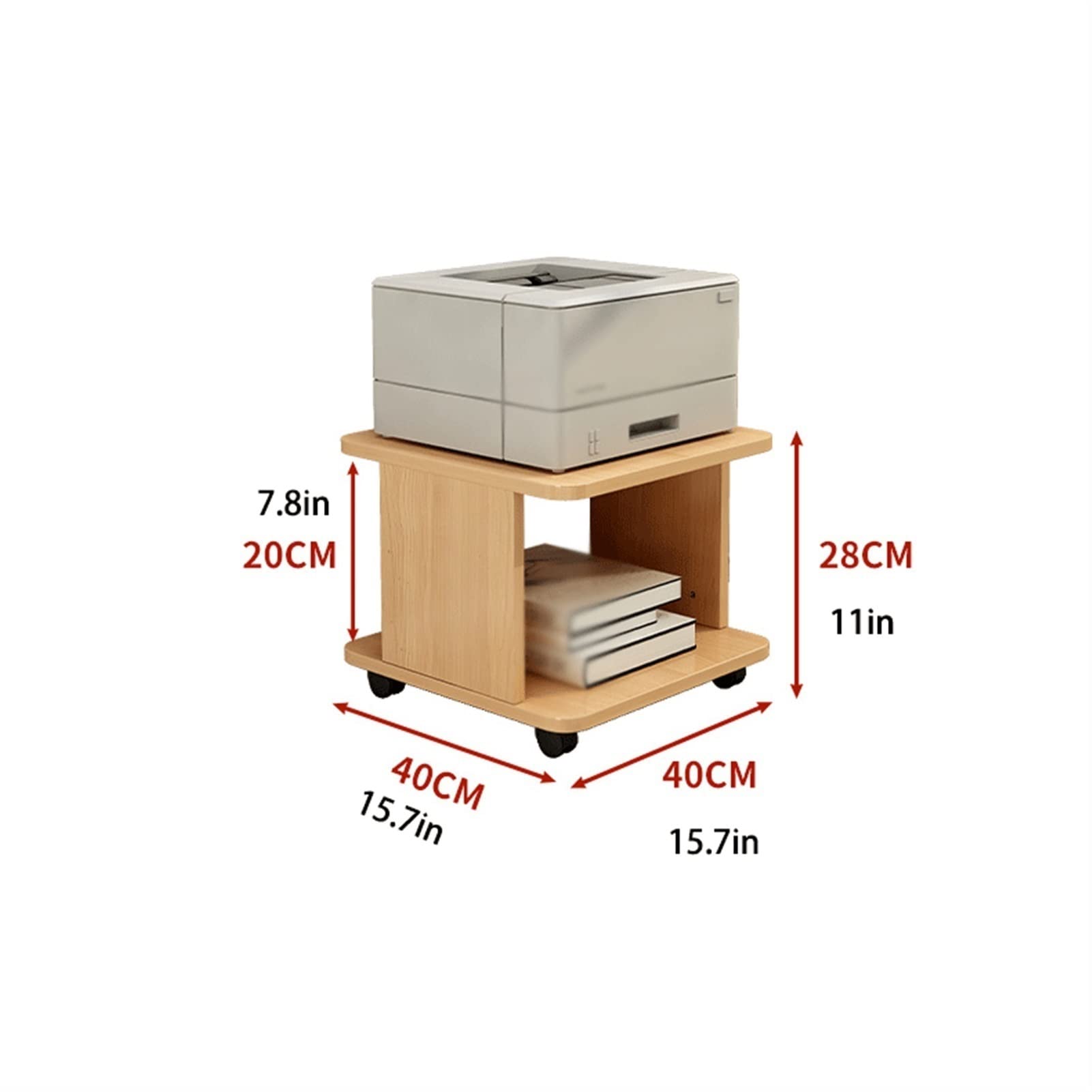 YNWDBY Home Printer Stand Printer Stand Office Multi-Layer Mobile Printer Rack Home Pulley Fax Machine Rack Heavy-Duty Copier Storage Rack Printer Table for Home Office(D) 3