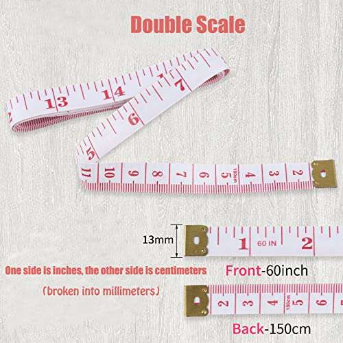 LOUHUA Tape Measures 24 Pack Measuring Tape Bulk for Body Sewing Tailor Cloth Craft Supplies Knitting Projects Measurement Double Scale 150cm/60inch 2