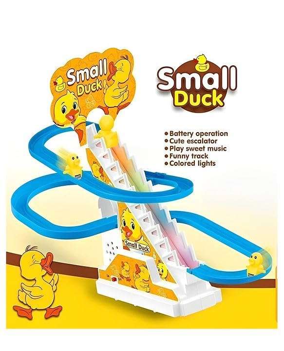 ADKD Duck Track Stair Climbing Toys for Kids, Escalator Toy with Lights and Music -with 3 Small Duck - Multicolor | 1