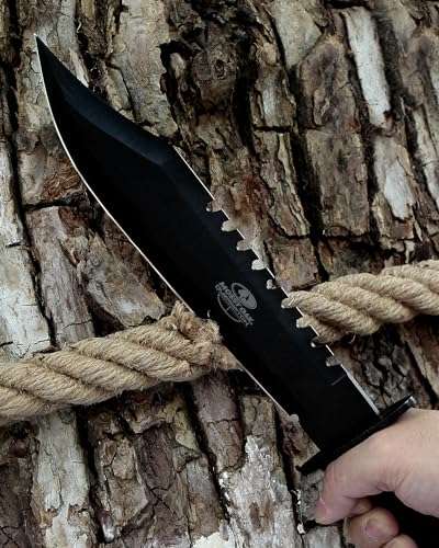 Mossy Oak Survival Hunting Knife with Sheath, 15-inch Fixed Blade Tactical Bowie Knife with Sharpener & Fire Starter for Camping, Outdoor, Bushcraft 6