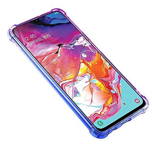 BAISRKE Clear Gradient Case for Galaxy A7, Shock Absorption Flexible TPU Soft Edge Bumper Slim Protective Cases Cover for Samsung Galaxy A7 2018 A750 SM-A750F - Blue Purple 5