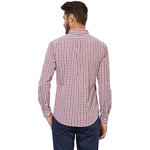 Red Tape Men's Checkered Regular Fit Shirt (RSF8828A_Maroon L) 4