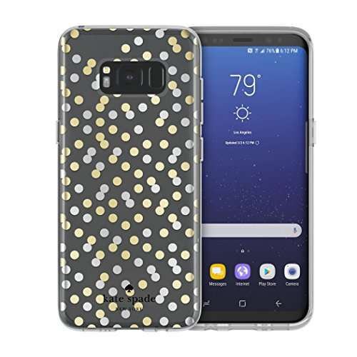 kate spade new york Liquid Glitter Case for Samsung Galaxy S8 - Glitter is My Favorite Color/Chunky Gold Glitter/Clear 2