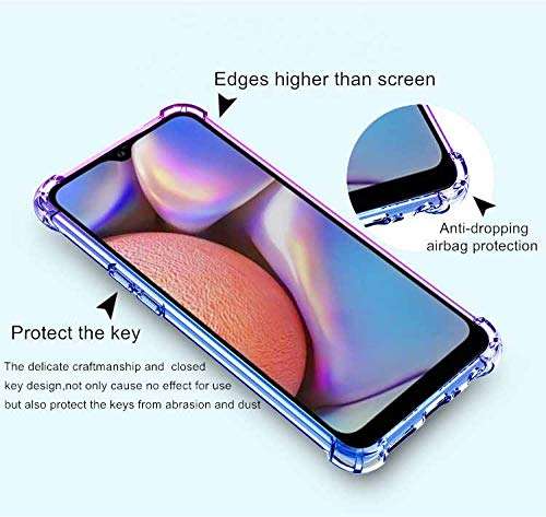Lmposla for Galaxy A71 5G Case[Not for A71 5G UW from Verizon], Shockproof Slim Flexible Double-Color TPU Soft Silicone Airbag Anti-Drop Protection Case Cover for Samsung Galaxy A71 5G (Pink/Teal) 4