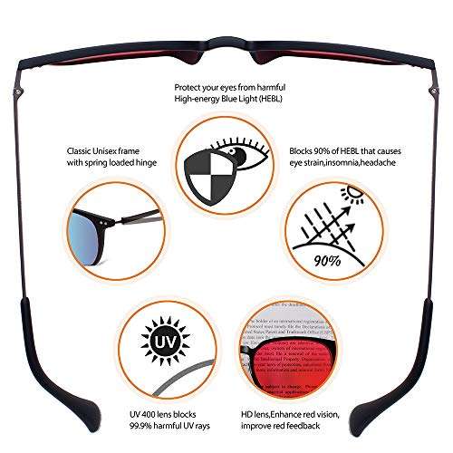 ONKE 2 Pack Color Blindness Glasses for Men/Color Blind Corrective Glasses for Red-Green and Blue Blindness (Color Blind Glasses)… 2