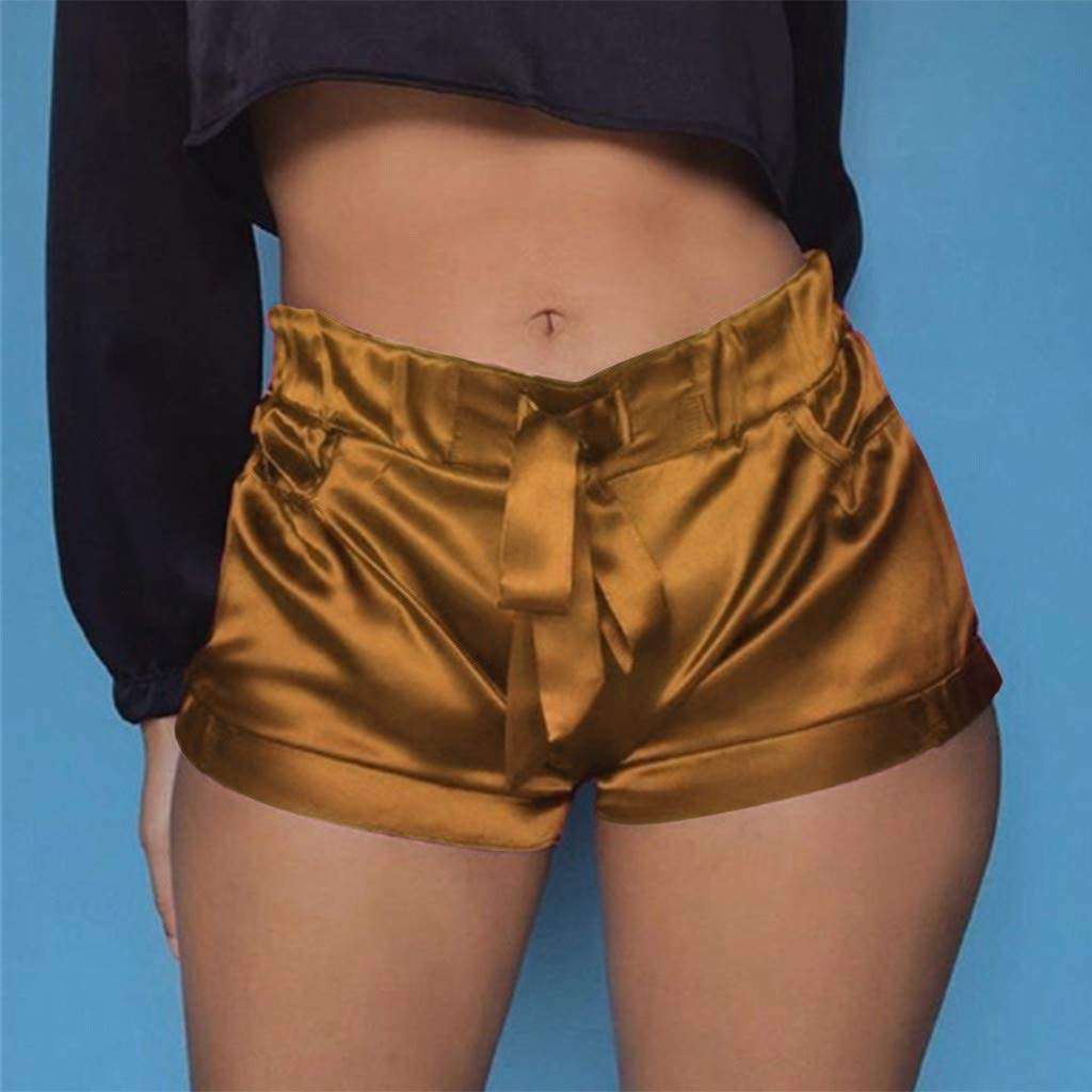 Shorts For Women High Waisted Sexy Satin Pants Summer Casual Beach Shorts With Pocket Teresamoon 2