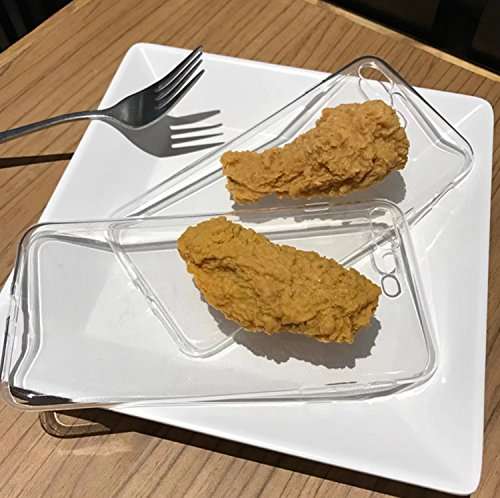 Super Vivid 3D Fried Chicken Leg Fried Chicken Wings Transparent Soft TPU Protective Skin Case Cover for Iphone5 5S SE 6 6S 7 8 X 6P 7P 8P (Fried Chicken Wing, for iPhone X) 3