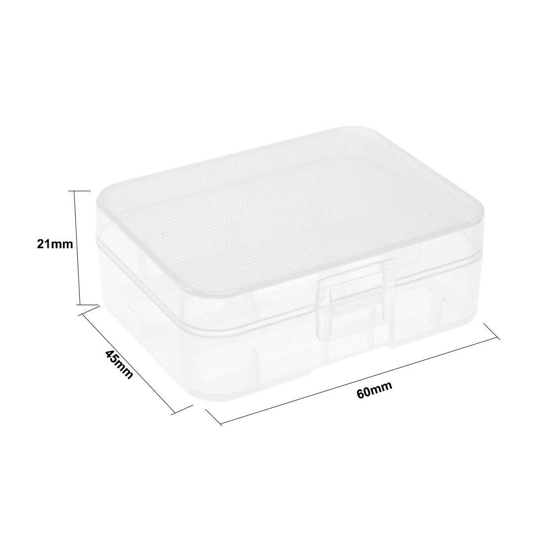 uxcell 10Pcs Battery Storage Case Holder Transparent For 2 x 18500V Batteries Capacity 2