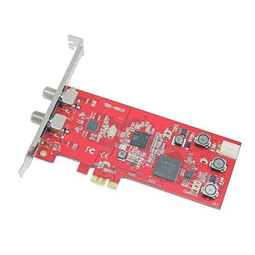TBS 6903 DVB-S2 Professional Dual Tuner PCI Express Digital Satellite TV Card with Unique DVB-S2 Demodulator Chipset for Receive Special Broadcasted with ACM, VCM, 16APSK,32APSK 3