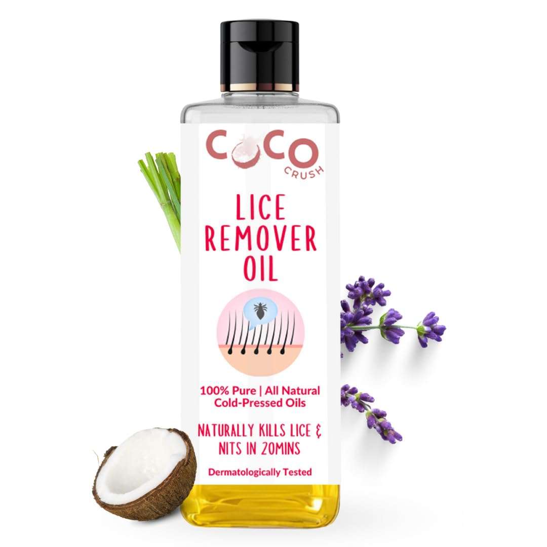 COCO CRUSH Ayurvedic Anti Lice Oil | Kills Lice, Eggs and Nits 100% Naturally In 20mins | Single Wash Treatment, Safe for Kids (100ml) 1