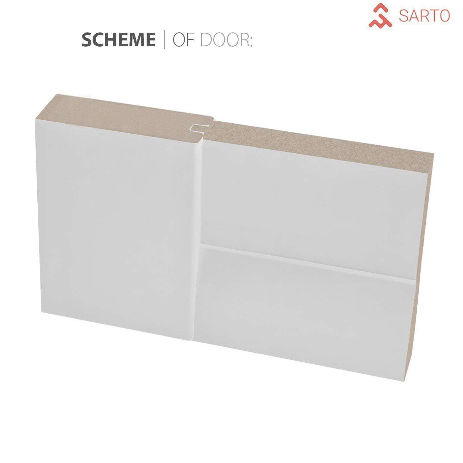 SARTODOORS Sliding Barn Door 30 x 96 with Stainless Steel 6.6ft Hardware | Quadro 4115 White Silk | Top Mount Rail Hangers Sturdy Silver Set | Wooden Solid Panel Interior Doors 5