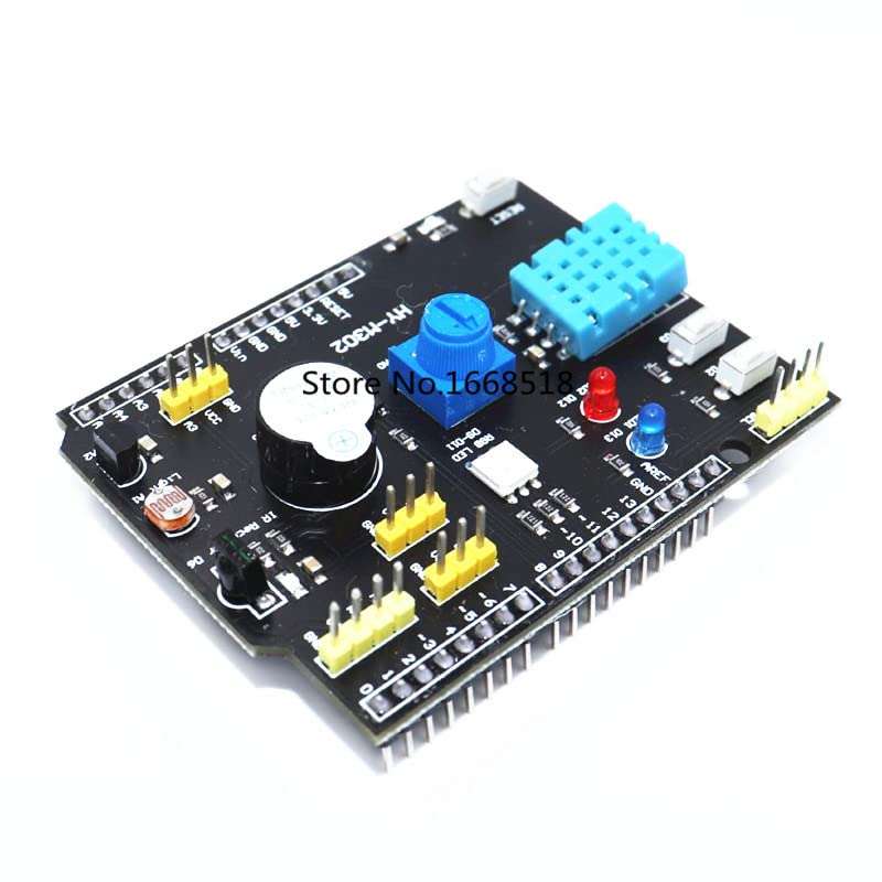 DHT11 LM35 Temperature Humidity Sensor Multifunction Expansion Board Adapter for Arduino RGB LED IR Receiver Buzzer I2C 3