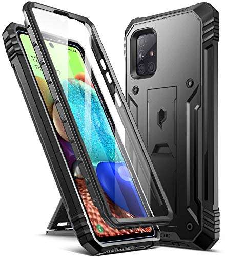 Poetic Revolution Case for Samsung Galaxy A71 5G UW (Verizon Version), [Not Fit Galaxy A71 4G and A71 5G] Full-Body Rugged Shockproof Protective Cover with Kickstand, Built-in-Screen Protector, Black 1