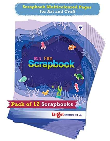 Scrapbooks for Kids | A4 Size Scrapbook | 32 Pages | Colorful Scrapbook Paper for Birthday, School, | Set of 12 Scrapbooking Books