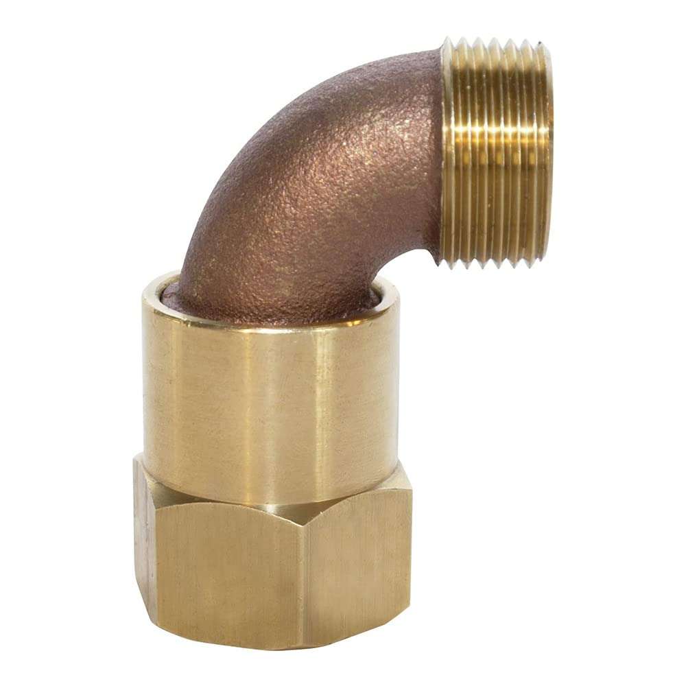 Underhill Garden Hose Swivel, 1-Inch FPT x 1-Inch MHT Outlet, Metal Connectors, Adapter, Fittings, Outdoor Garden, Solid Brass, HS-101 1