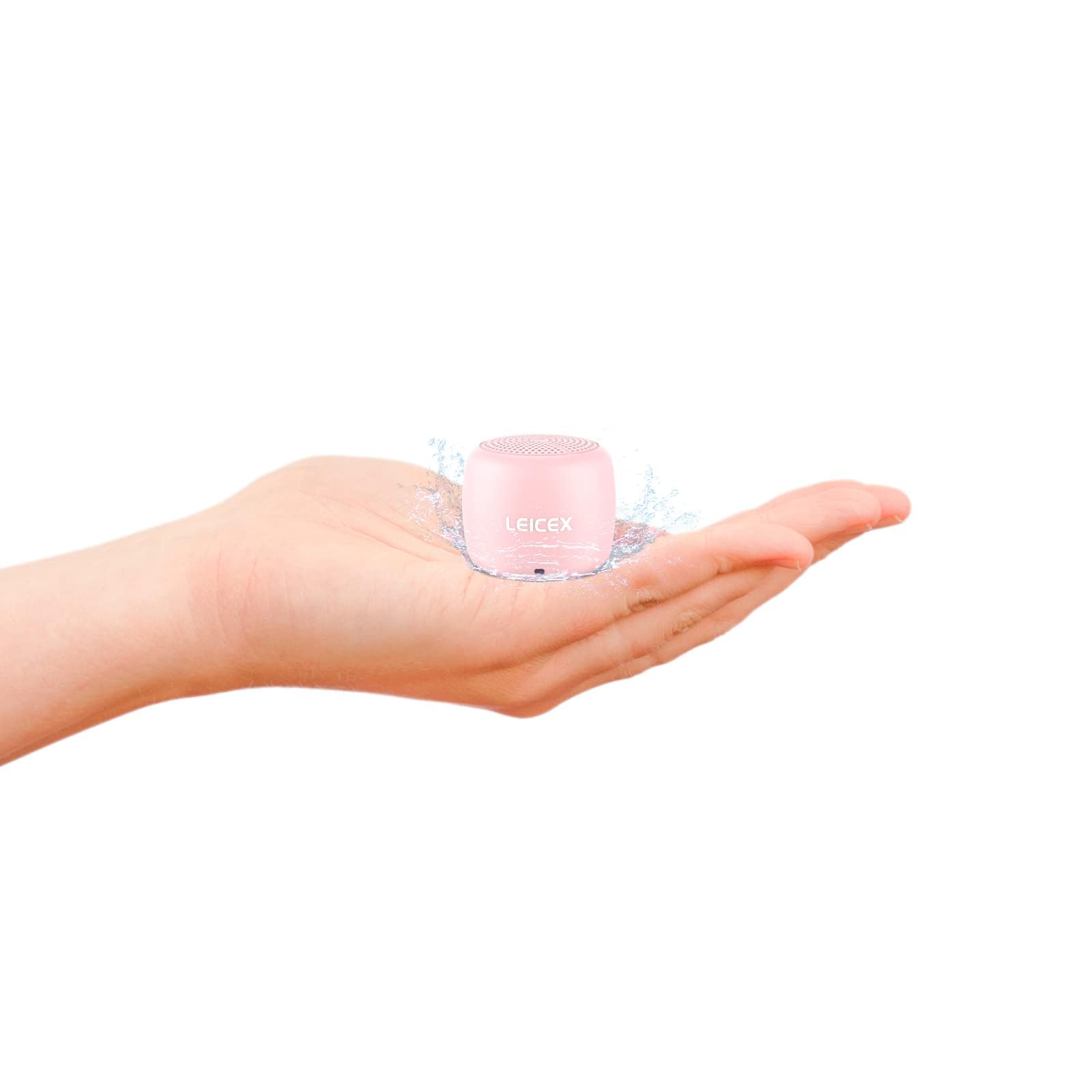 LEICEX Portable Mini Bluetooth Speaker, IP67 Waterproof, Perfect Mini Speaker for Shower, Travel, Room, Bike, Car (Pink)