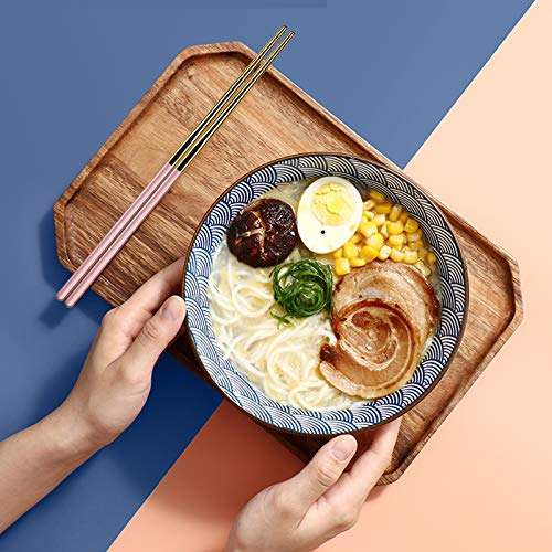 Stainless Steel Chopsticks,Reusable Black Chopsticks 304 Stainless Steel Chopsticks Lightweight Metal chopsticks 5 Pairs Chopsticks Dishwasher Safe (MixSliver) 3