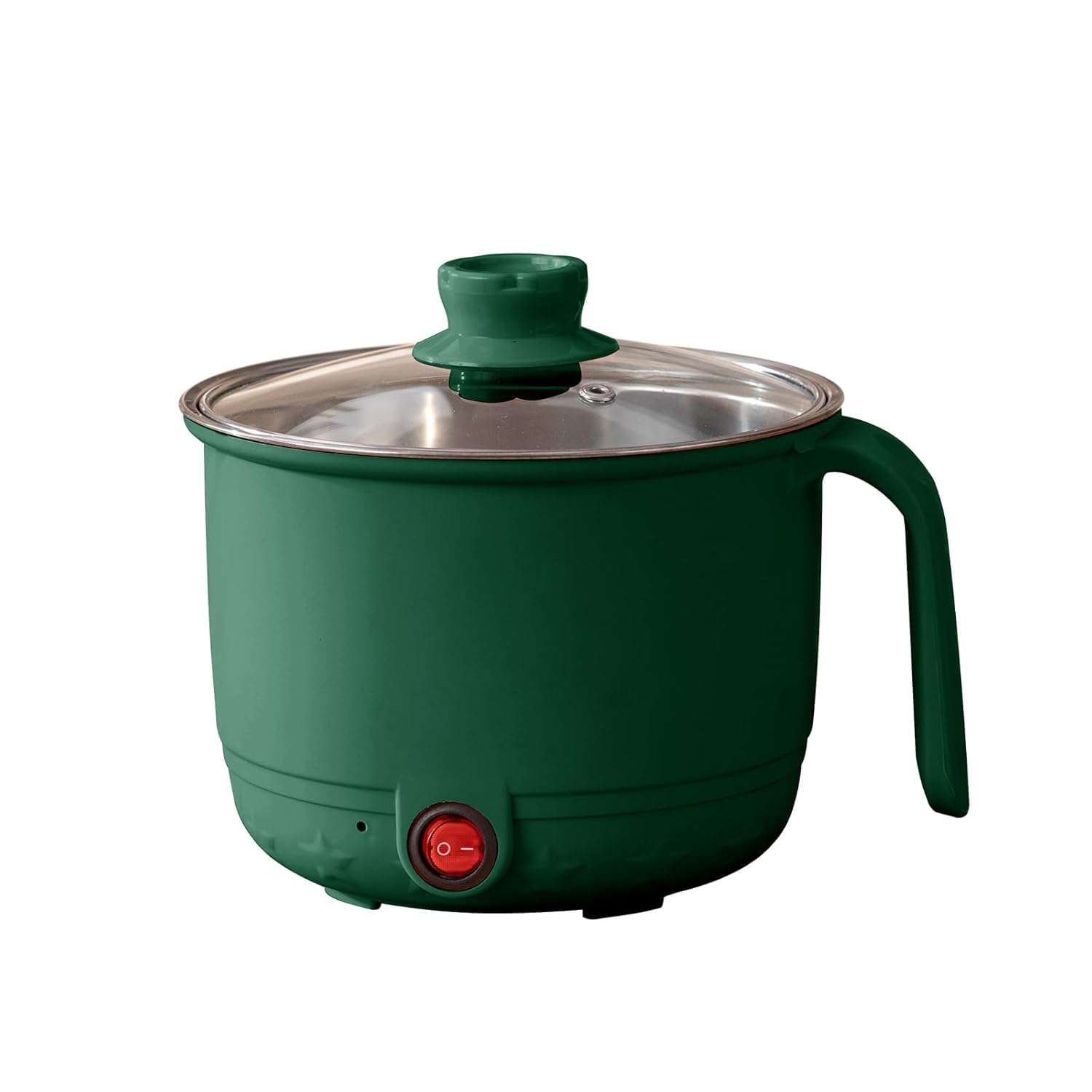 Bluewings Electric Cooking Pot with Steamer & Glass Lid | Portable Mini Electric Cooker for Noodles, Soup, Rice, Dumplings & Hot Pot | Ideal for Hostel, Office, Travel & Small Kitchens | All-in-One Portable Mini Cooker (Green, Without Lid) 1