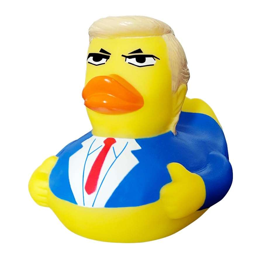 Nuwani Donald Trump Rubber Ducks for Jeeps, 4 Inch Bath Rubber Duck Toy for Baby Shower, Family Party, Bath Time, Pool Funny Decoration, Squeak Rubber Duckies Merchandise, Birthday Gift for Kids 5