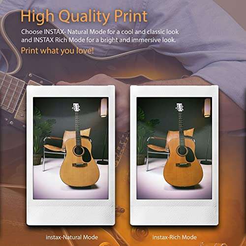 Fujifilm Instax Mini EVO Hybrid Instant Camera Black Bundle with Instax Mini Instant Film 20 Sheets, 32GB microSD Card, Vintage Style Black Camera Case, Bundle 4