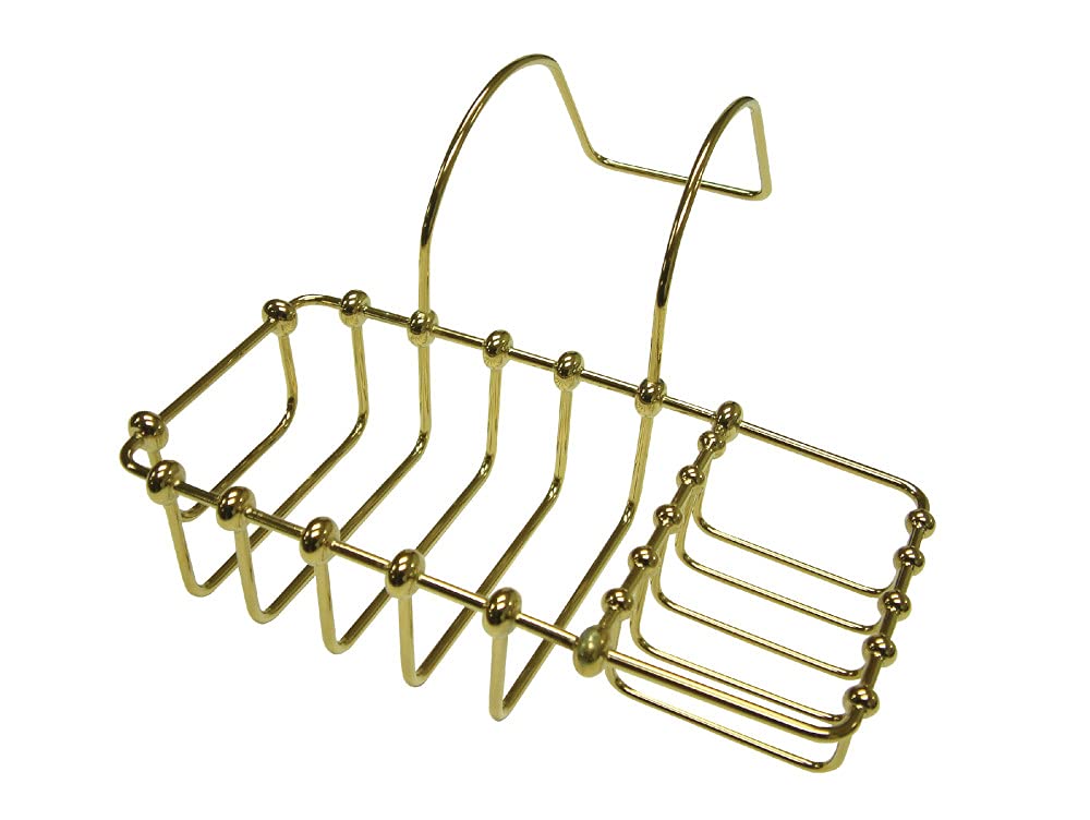 Kingston Brass CC2162 Clawfoot Tub Rim Soap and Sponge Holder, Polished Brass