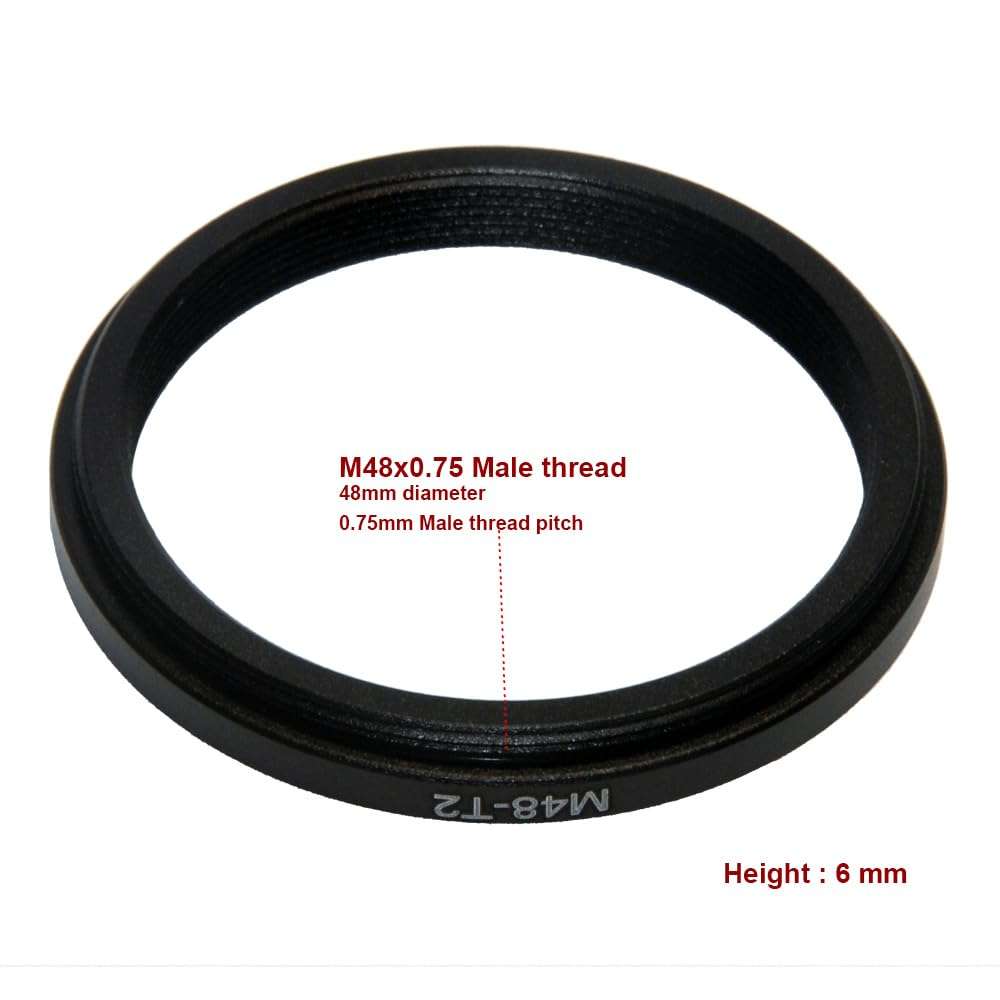 HAPPYTOPSTAR M48 (48mm 0.75mm Thread Pitch) to T2 M42 M42x0.75mm (42mm 0.75mm Thread Pitch) to M48-M42 mm Male to Female Coupling Ring Telescope Adapter 3