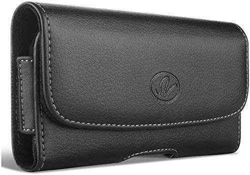 Samsung Galaxy Mega 6.3 Horizontal Leather Case with Magnetic closure with belt clip and belt loops + Cell Phone Antenna Booster and Anti Radiation Shield 1