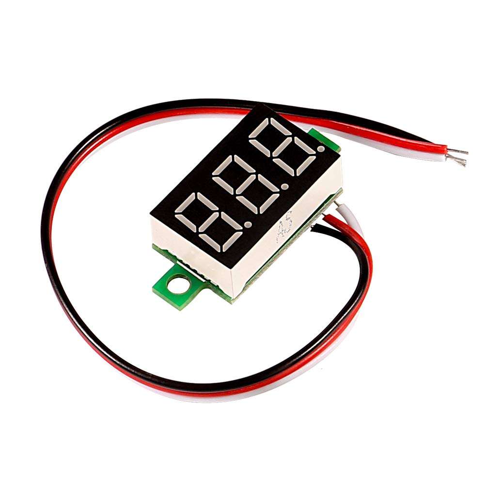 ALAMSCN Mini LED Digital Voltmeter 0-30V 0.36 inch Voltage Meter DC 5V 12V 24V Volt Tester Detector 3 Wire Red (PACK of 6) 6