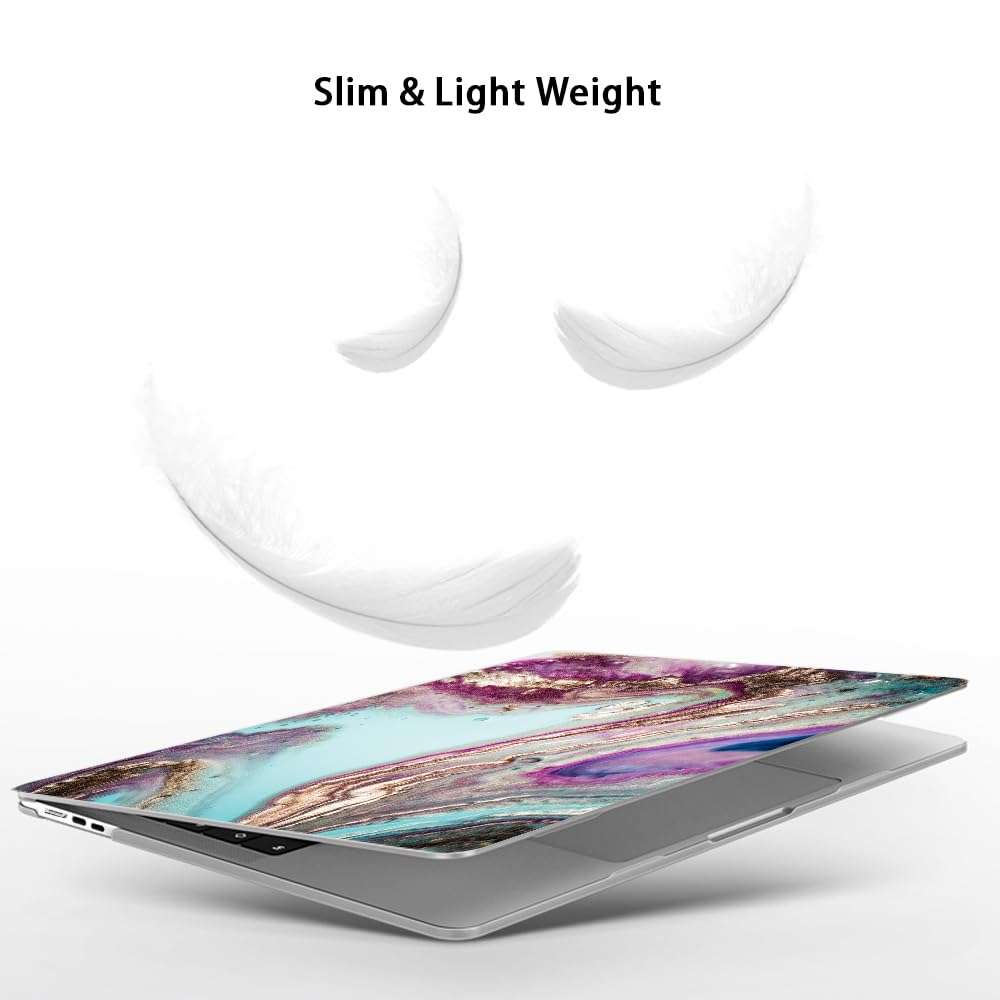 MUSHUI Compatible with MacBook Pro 14 inch Case 2024 2023 2022 2021 M4 M3 M2 M1 Pro Max A3112 A3185 A3401 A2918 A2992 A2779 A2442, Plastic Hard Shell & US Keyboard Cover &Screen Film & Dust Plug, W13 5