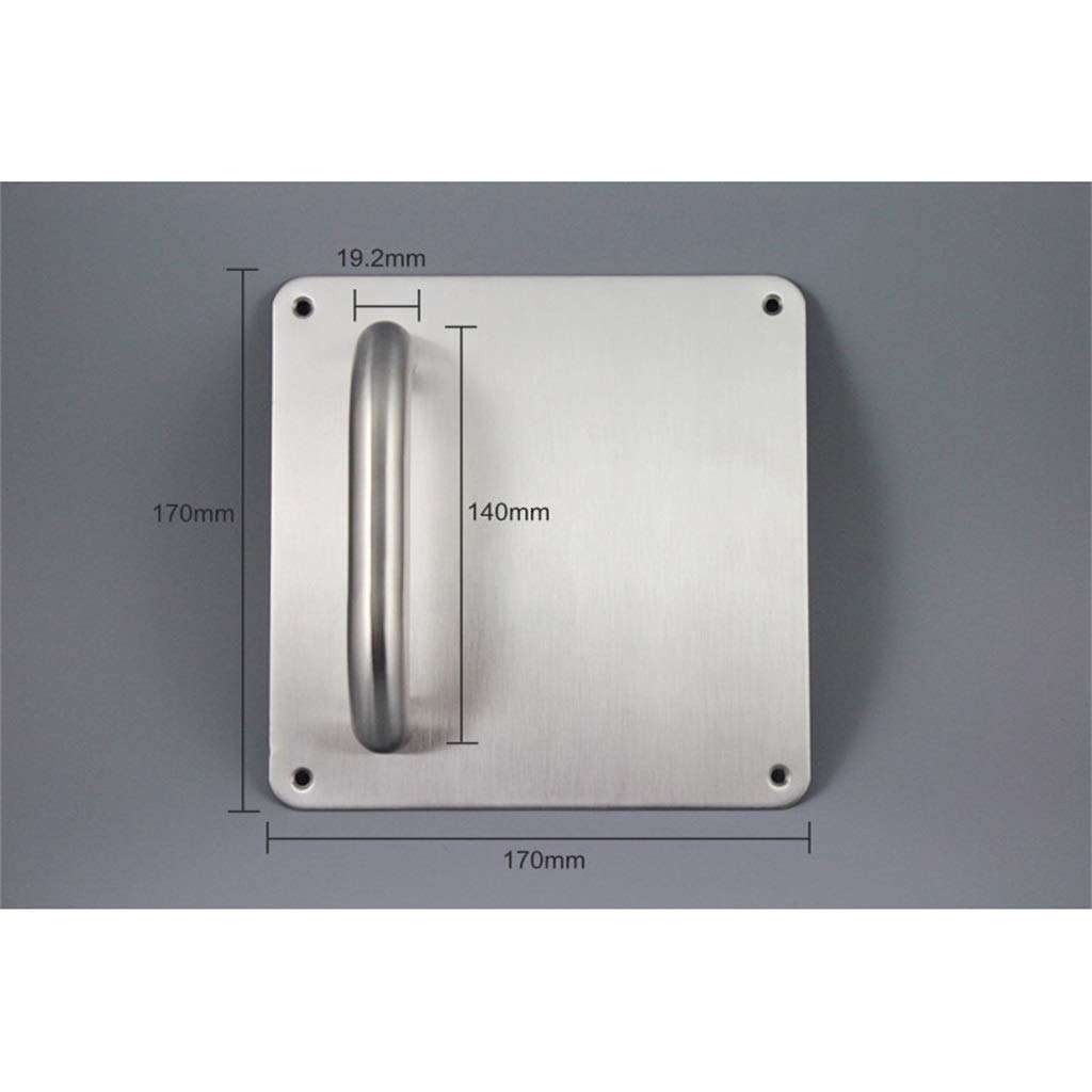 AWCPP Stainless Steel Base Handle, Fire-Proof Door Wooden Door Metal Door Square Push-Pull Bottom Plate Door Hardware Door Handle 2