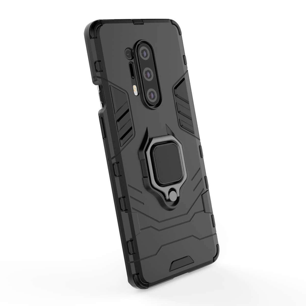 FanTings Case for OnePlus 8 Pro, Rugged and Shockproof,with Mobile Phone Holder, Cover for OnePlus 8 Pro-Black 5