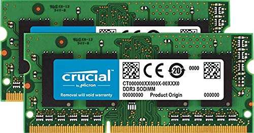 Crucial 8GB Kit (4GBx2) Upgrade for a Lenovo ThinkPad X201 (All Types) System (DDR3 PC3-12800, Non-ECC,)