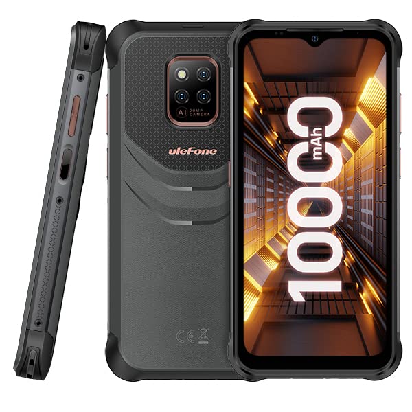 Ulefone Unlocked Rugged Smartphone, Power Armor 14 Pro Android 12 6GB+128GB IP68 Waterproof Phone, 20MP Triple Rear Camera, Wireless Charging, 6.52" HD+ Screen Dual 4G Unlocked Rugged Phone