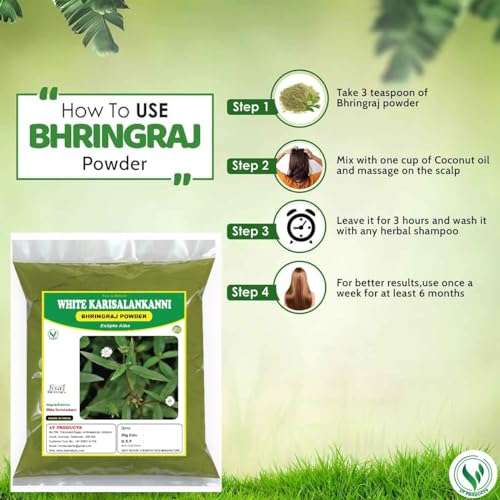 3V PRODUCTS Bhringraj Powder - Pack of 2x50g - Karisalankanni | Eclipta Alba for Hair Growth | Hair Care | Edible 3