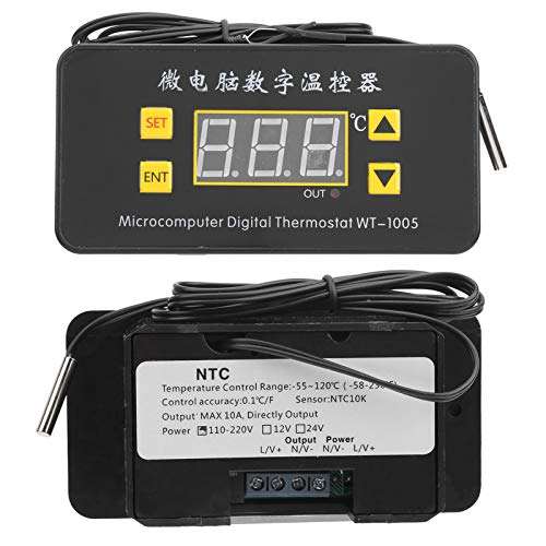 PUSOKEI Digital Temperature Controller, 110‑220V ‑55~120℃ waterproof High Accuracy Thermostat controller for incubation equipment chassis air conditioning system WT‑1005 5