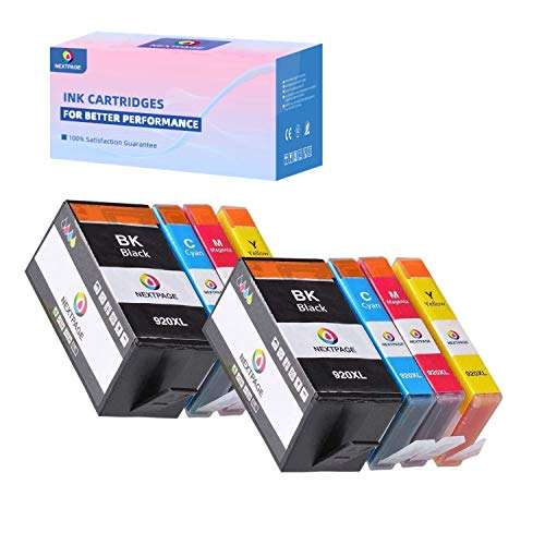 NEXTPAGE Compatible 920xl Ink Cartridges for HP Replacement for HP 920 XL 920XL Ink Cartridge Work with HP Officejet 6000 6500 6500A 7000 7500 7500A Printers, HP Printer Ink 920XL 8 Pack 1
