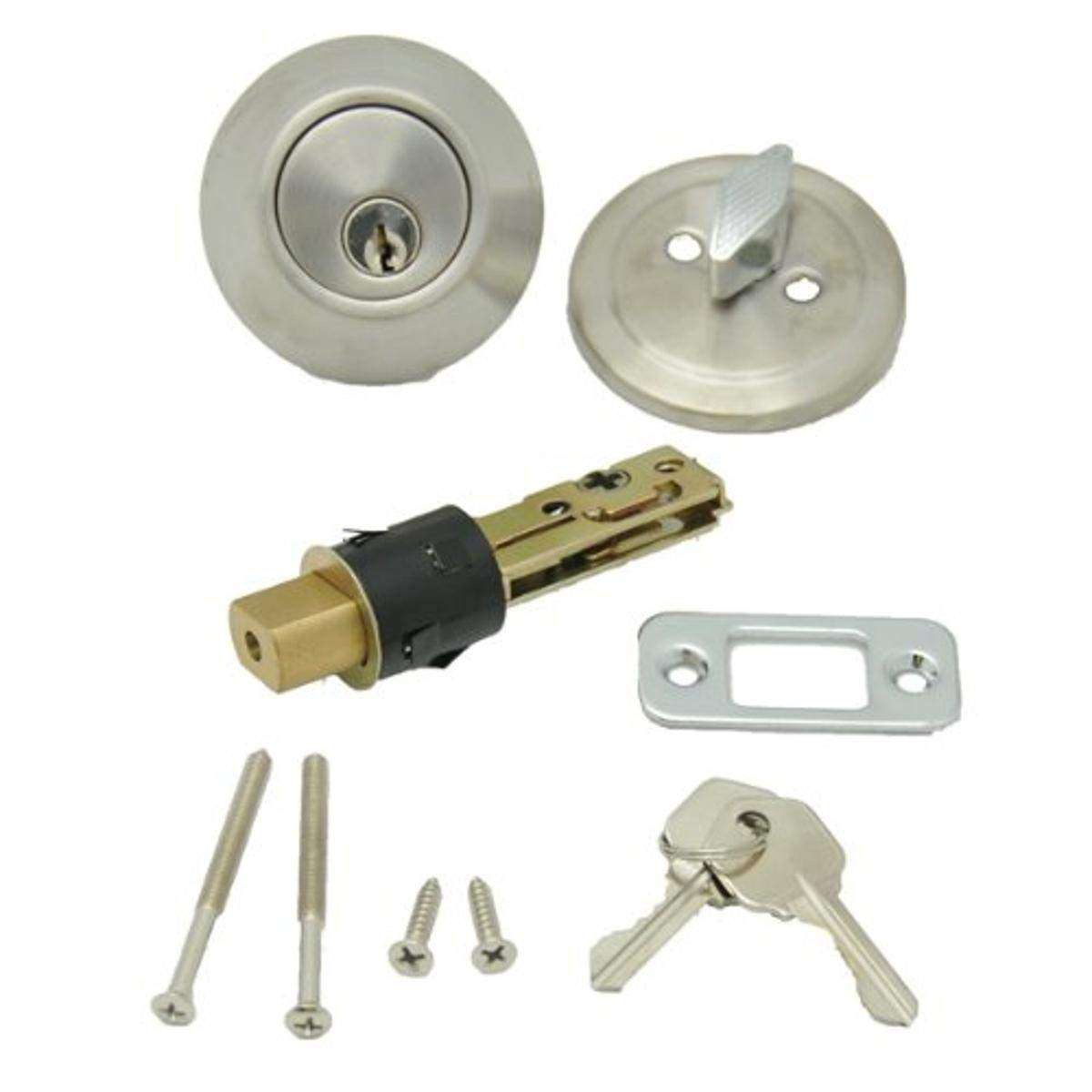 AP Products 013-222-SS Dead Bolt Lock Set, 1" Throw - Stainless Steel,Silver