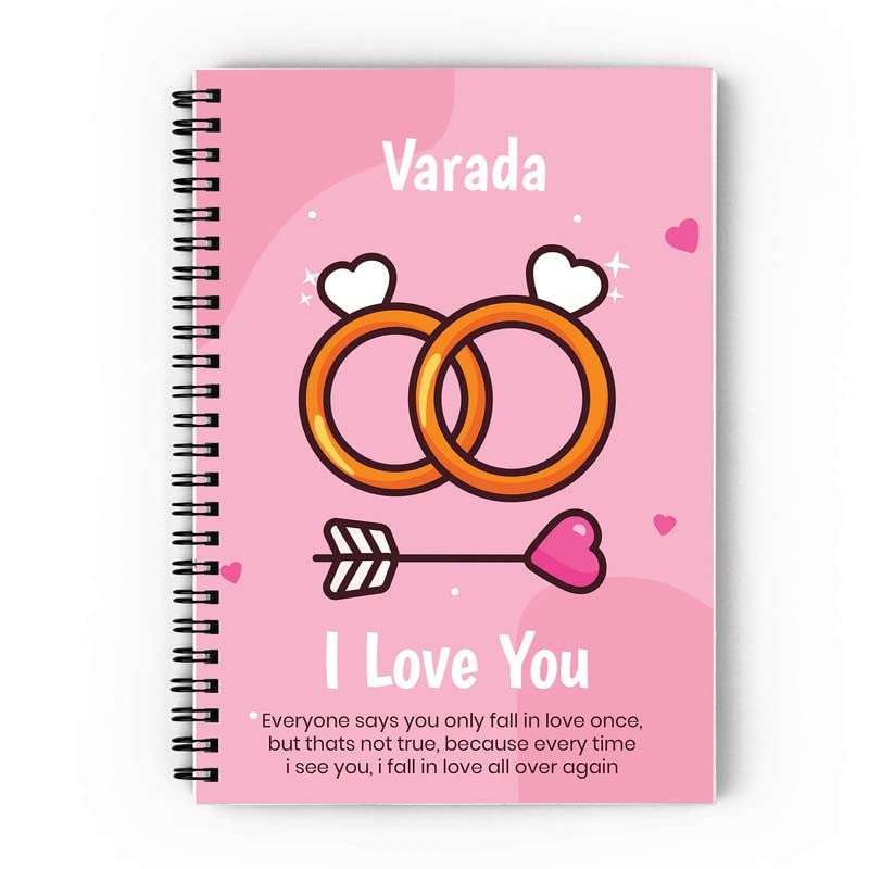 Epheriwala I Love You Varada A5 Size Notebook, Soft Cover (300 GSM) (100 GSM Unruled) 1