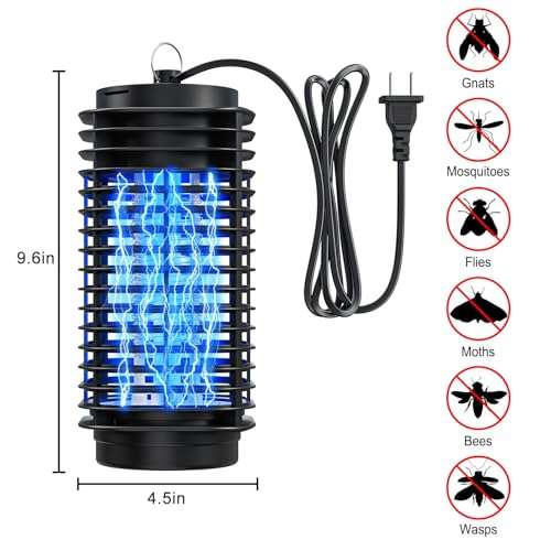 Bug Zapper Outdoor and Indoor, Insect Fly Trap, Fly Zapper Mosquito Killer with High Powered UV LED Light, Flying Insect Trap Plug-in for Home, Backyard, Patio, Camping 4