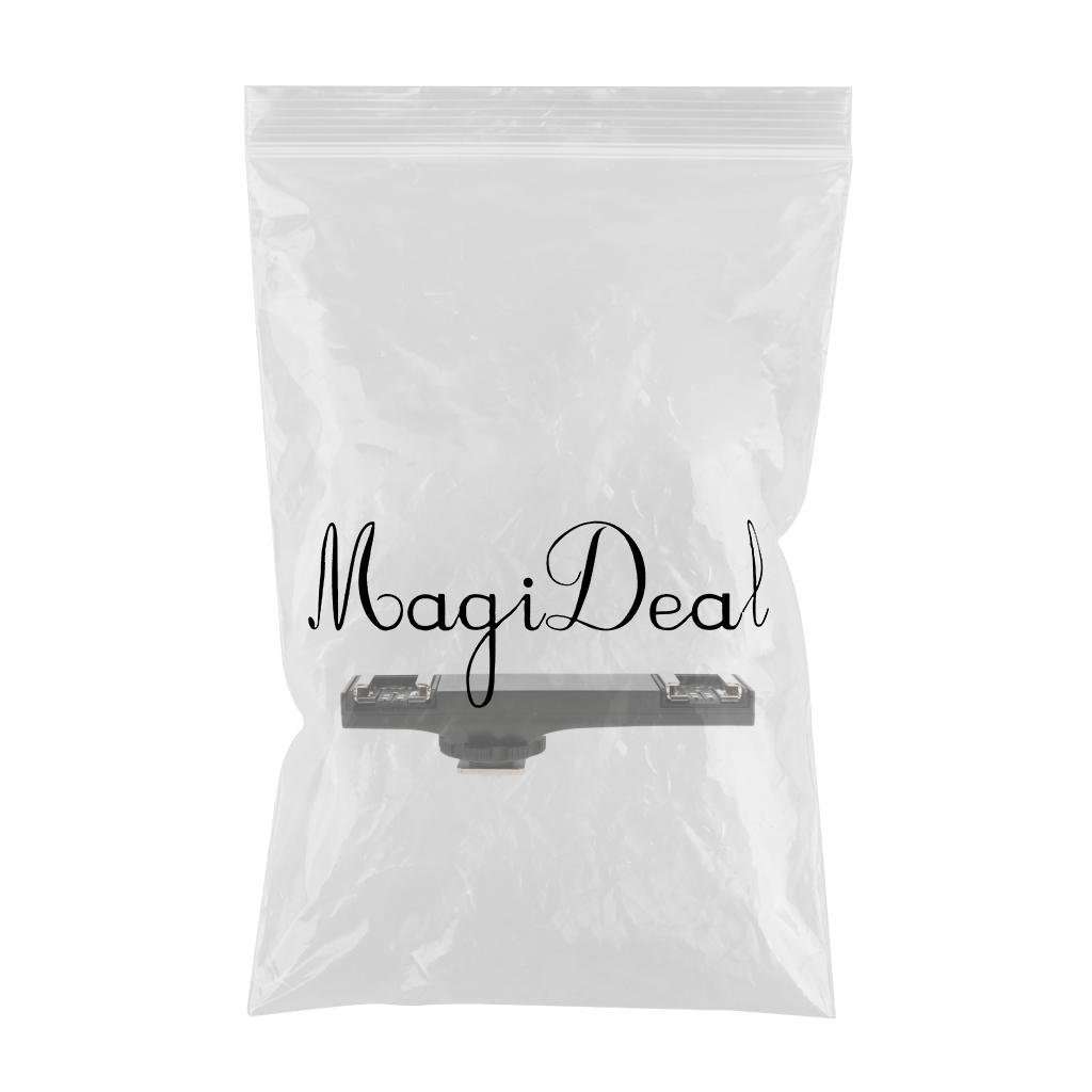 Aswadh Aluminum Alloy Dual Hot Shoe Flash Speedlite Light Bracket Splitter for Canon DSLR Cameras 3