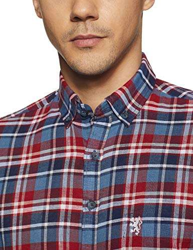 Red Tape Men's Checkered Regular fit Casual Shirt (RSF9774_Red Blue_L 2