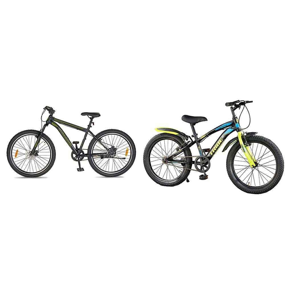 Lifelong LLBC2702 Falcon 27.5T with Disc Brake and Suspension BMX Cycle (Black) LLBC2001 Tribe 20T Cycle (Yellow and Black) 1
