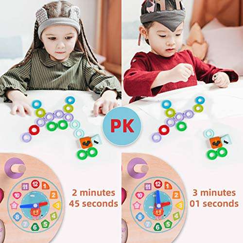 QZMTOY Preschool Educational Learning Montessori Toys for Kids, Toddler Puzzles Number Shape Sorter Counting Stacker with Clock Weather, Boys Girls Activities Math Game Gift for Age 3 4 5 Years 6