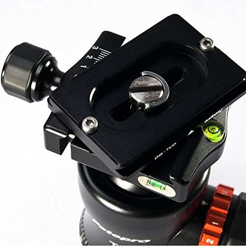 Fotopro T-5 Professional Video Tripod Ball Head Mount | with Aluminum Quick Release 3/8 inch | 360 Degree Rotating | for Tripod, Monopod, Slider, DSLR Camera, Camcorder | Payload 25kg 2