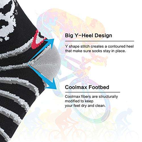 LIN Men's CoolMax Cycling Socks -Performance Moisture Wicking Ankle Socks for Mountain Bike, Road Bicycle ,3 Pack 4