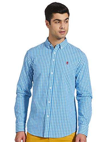 Red Tape Men's Checkered Regular fit Casual Shirt (RSF8680A_Sky Blue_XXL 1