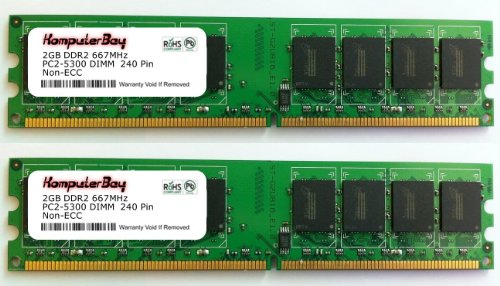 KOMPUTERBAY 4GB (2 x 2GB) DDR2 DIMM (240 PIN) AM2 667Mhz PC2 5400 / PC2 5300 for Foxconn A7DA-S 4 GB