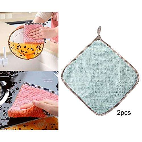 Excluzo 2PCS Super Absorbent Microfiber Kitchen Cloth Dish Cleaning Towel Blue 5